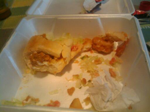What remained of the po-boy after I got to it.