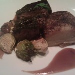 Steak Au Poivre w/bacon honey brussel sprouts