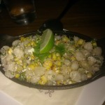 Crispy Hominy w/charred corn, lime, cilantro, chile