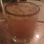 A drink at Macondo, smoked salt rim